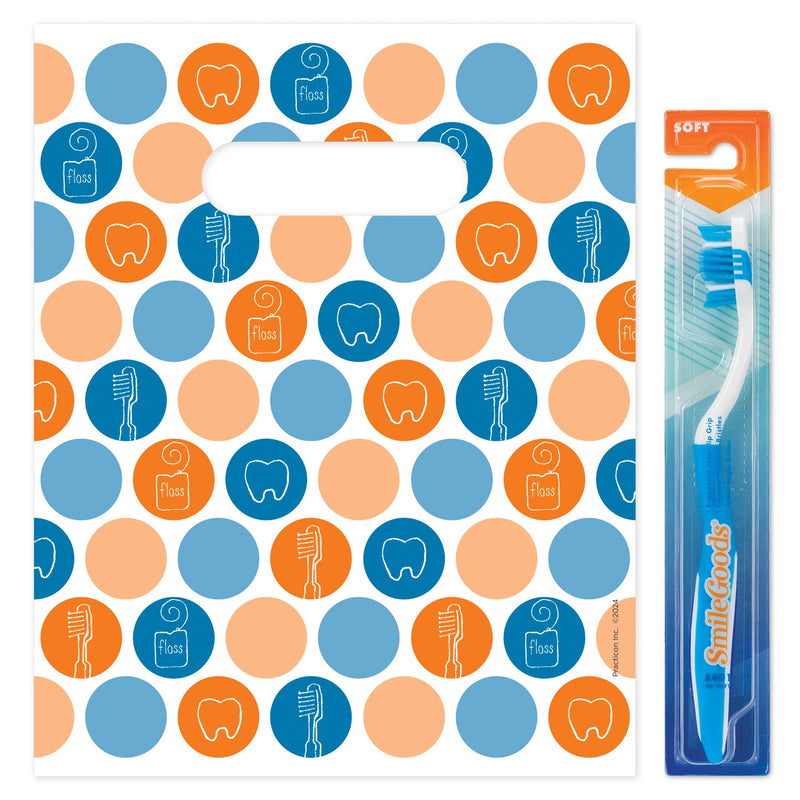 [Australia - AusPower] - Dental Dots Dental Giveaway Bags, 8" x 10", 100 Pack 