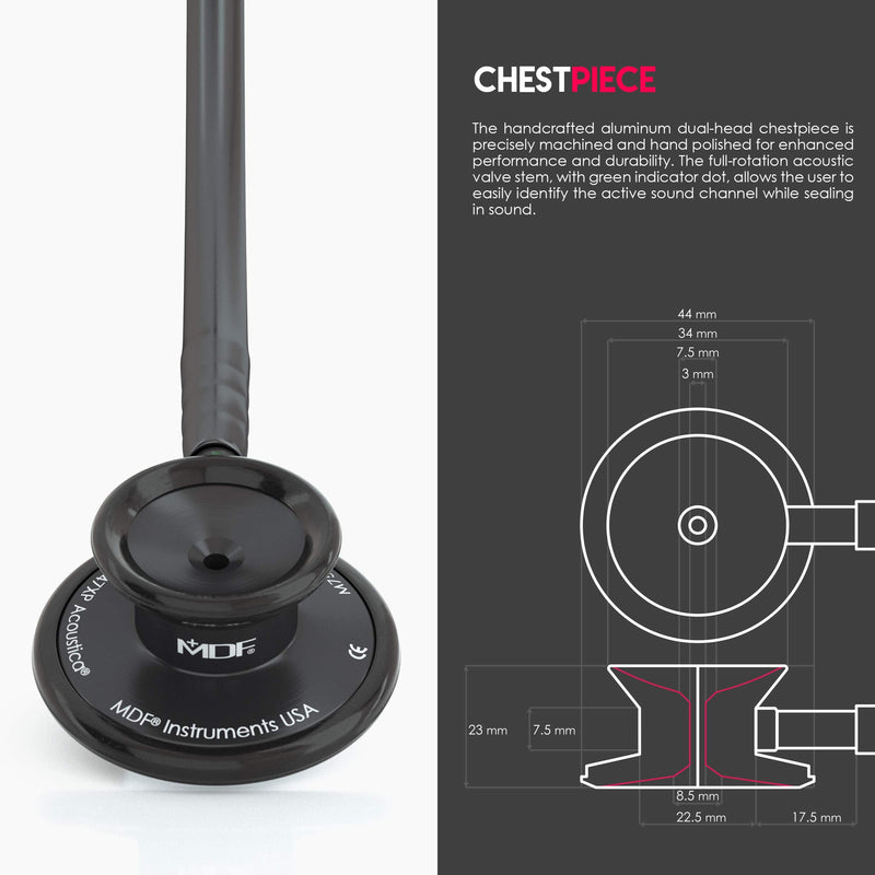[Australia - AusPower] - MDF Instruments Acoustica Lightweight Stethoscope for Doctors, Nurses, Students + LUMiNiX Medical Professional Penlight 