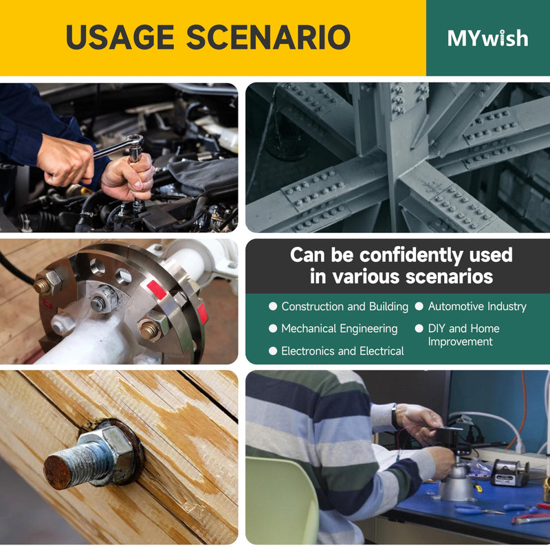 [Australia - AusPower] - Mywish 5/16 Bolts, 80Pcs 5/16-18 Bolts and Nuts Kit with 1-1/2", 2", 2-1/2", 3" Hex Bolts Kit, 304 Stainless Steel, Nut and Bolt Assortment Kit with Cross-Drilled Tail 5/16"-18 (80Pcs) 