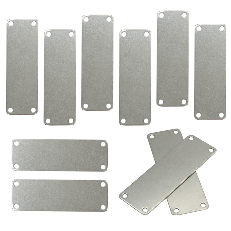 StayMax 304 Stainless Steel Engraving Blank Tags Rectangle Stamping Blanks with 4 Holes 1inch*3inch 25 Pack