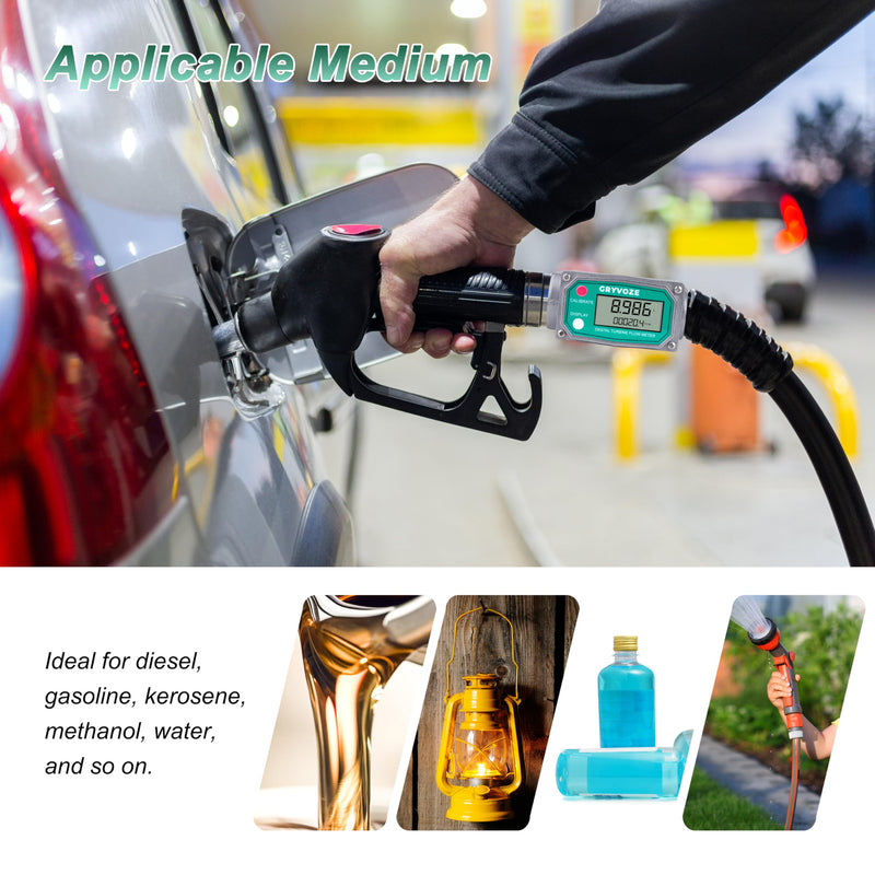 [Australia - AusPower] - 1.5 Inch NPT Digital Flow Meter, 10.5-74 GPM Inline Fuel Turbine Flowmeter with LCD Display for Water, Diesel, Gas Oil, Gasoline, and Other Liquids - Supports Gallon, QTS, PTS, L, m³ 1.5 inch 