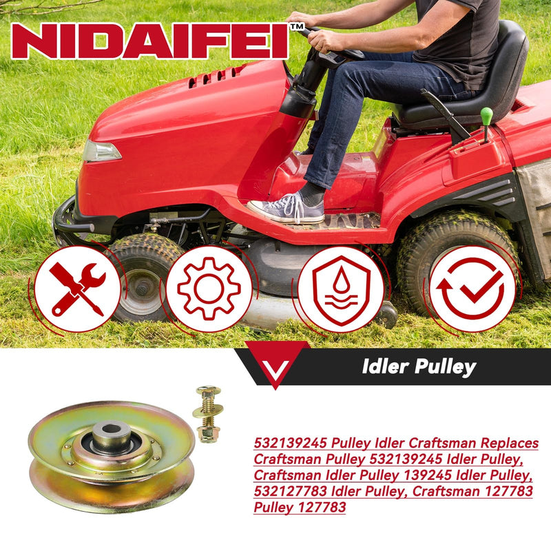 [Australia - AusPower] - 532139245 Idler Pulley Replaces 532139245 Pulley Idler Craftsman Idler Pulley 139245 Idler Pulley, 127783 Pulley Idler Craftsman 127783 Idler Pulley, 532127783 Idler Pulley 1 Pack 532139245 Idler Pulley 