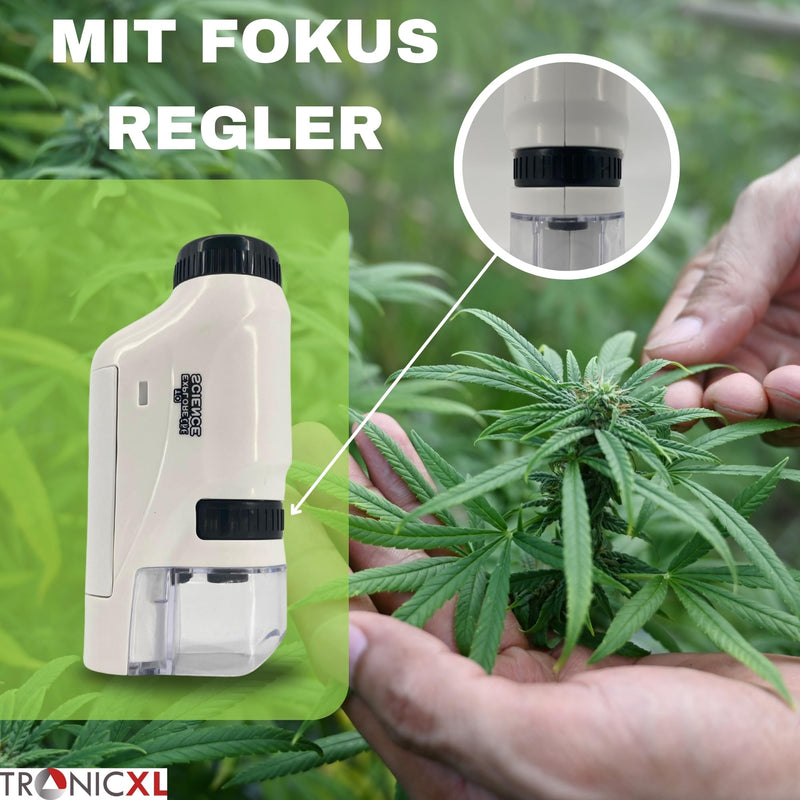 [Australia - AusPower] - TronicXL Grow Pocket Microscope 60x - 120x Magnifying Glass Microscope for Trichome Harvesting Accessories for Growbox Grower Harvest Aid Testing Measuring Device Pests Mushrooms 