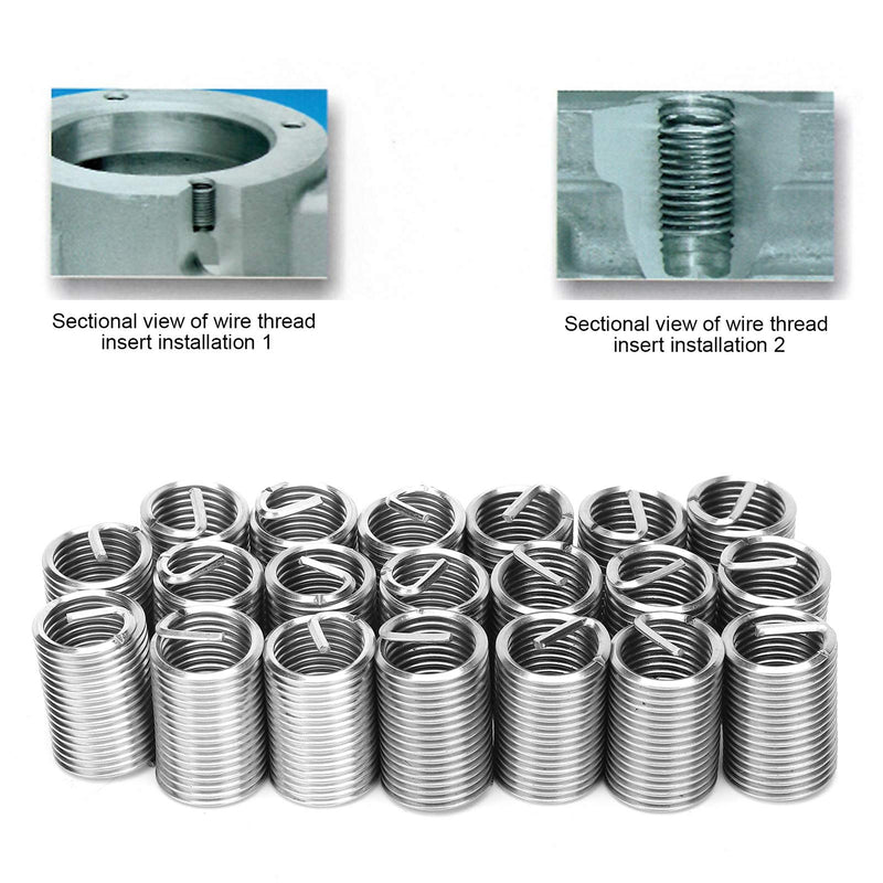 [Australia - AusPower] - Wire Thread Inserts Screws Sleeve Assortment Kit, 20Pcs M12 x 1.5 Stainless Steel Helical Coiled Wire Screw Repair Sleeve(2.5D) 2.5D 