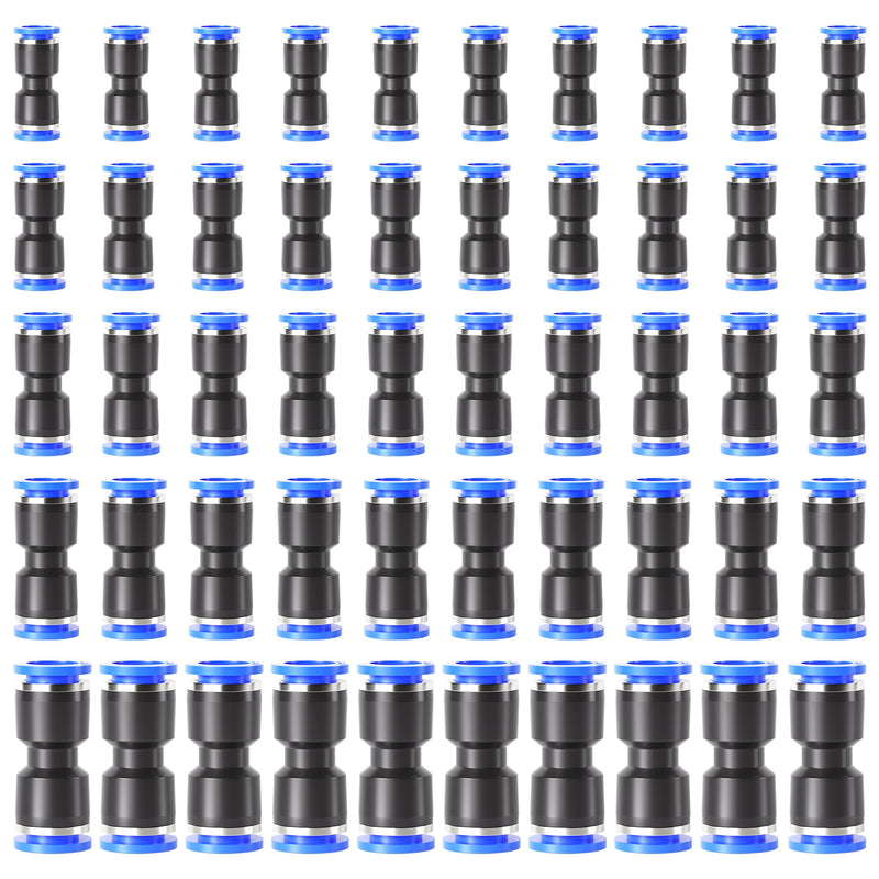 [Australia - AusPower] - TAILONZ PNEUMATIC 50 pcs Straight Push Connectors Plastic Quick Release Connectors Air Line Fittings for 5/32 1/4 5/16 3/8 1/2Tube (2 Way) 5/32"/1/4"/5/16"/3/8"/1/2"OD 