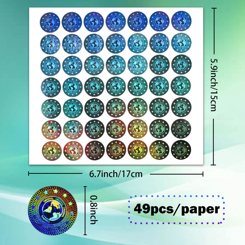 380pcs Hologram Tamper Proof Security Labels - Warranty Void Stickers, Tamper Evident Seal, Holographic Round Stickers (0.8inch, Silver, GQYH) 2-380pcs