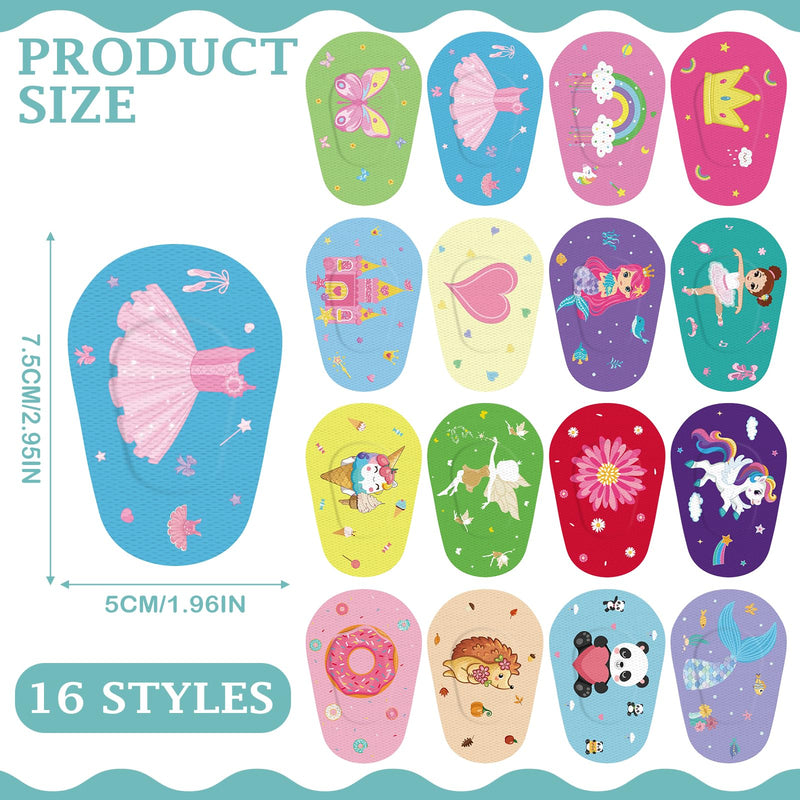 [Australia - AusPower] - Adhesive Eye Patches for Kids Girls 16 Styles Toddler Eye Patches Bulk Latex Free Eye Pad Light Blocking Fun Cute Designs Cotton Adhesive Bandages for Kids Toddler Girls Boys(80 Pcs) 80 
