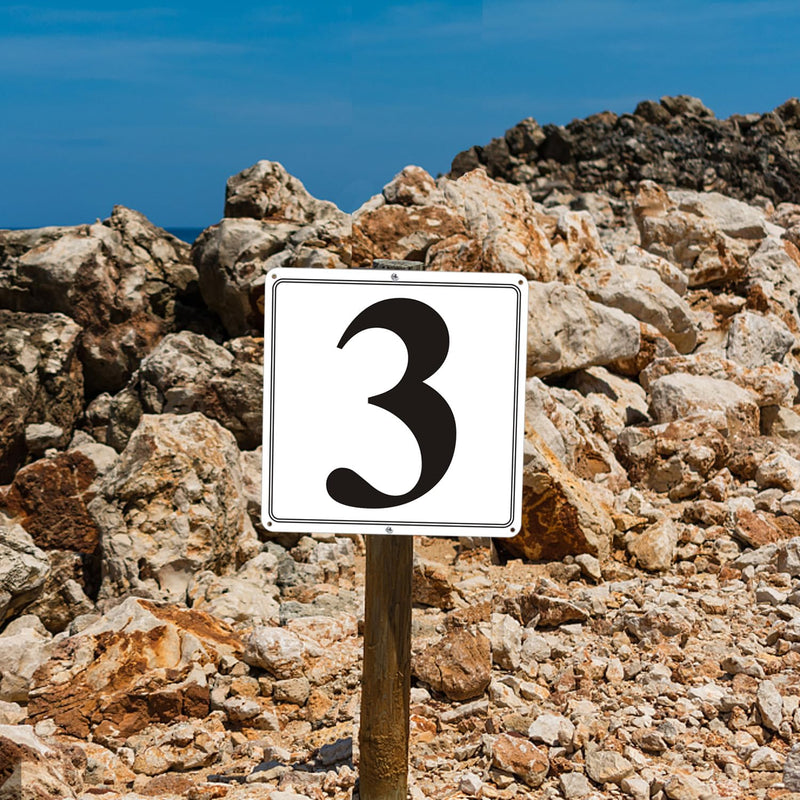 [Australia - AusPower] - Premium Aluminum Number Signs 3-12" X 12" Parking Spot Number Signs, Large Metal Numbered Signs for Floor, Dock, Court, Aisle, Field and Outdoor Use, Weather-Resistant, Easy Mounting, High Visibility 