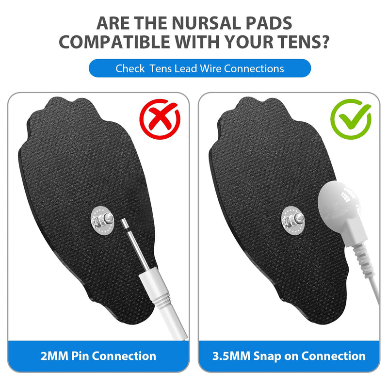 [Australia - AusPower] - TENS Unit Electrode Pads NURSAL 20 Pack 3.5mm Snap EMS Replacement Pads for Electrotherapy Reuse More Than 30 Times, Compatible with MEDVICE,Belifu TENS Machine Black 
