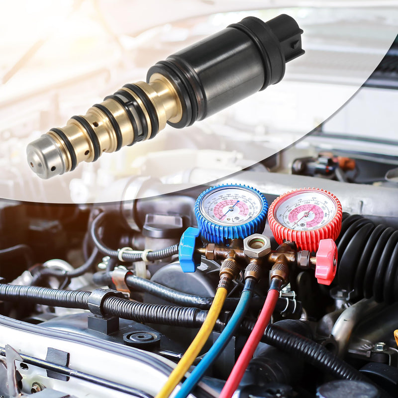 X AUTOHAUX Auto Car Air Condition AC Compressor Control Solenoid Valve for 6SES14C 7SES17C 7SEU17C Compressor for Toyota Corolla 1.8L 2014 2015 2016 2017