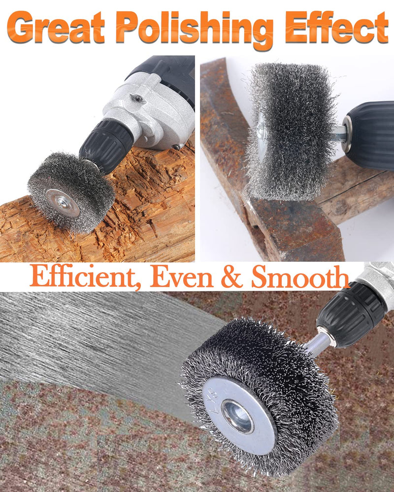 10 Pack Wire Wheel Brush Wire Wheel Brush for Drill Attachment, Rocaris 2 Inch Heavy Duty Wire Brushes Removal Paint Rust & Corrosion, 0.0118" Carbon Steel Wire, 1/4in Shank, 20000RPM 10