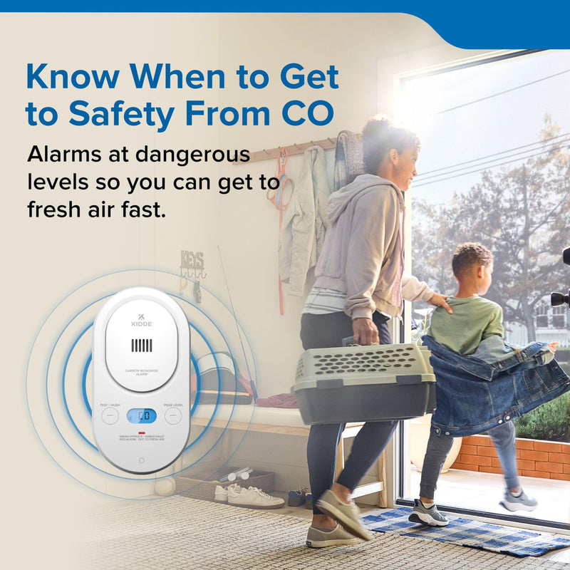 Kidde Carbon Monoxide Detector, Plug-in with AA Battery Backup, Easy-to-Read Digital Backlit Display, 85 dB Alarm, Rotating Plug, LED Status Light Indicators, 5th Edition, COPD 1 Pack