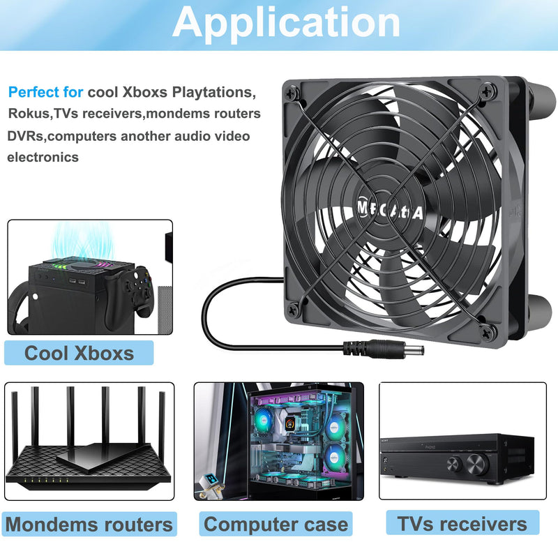 [Australia - AusPower] - 120 x 25mm 5V USB Portable Cooling Fan,External USB Extreme Heat Dissipation Fan,Cooling for Receiver,Raspberry, PlayStation, Game Consoles, Fiber Modem, Internet Gateway,Cabinet (2PCS) 120x25mm(2pcs) 