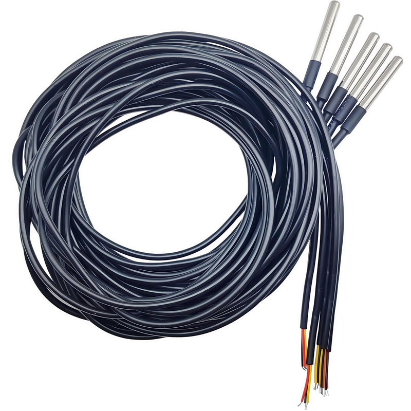 [Australia - AusPower] - 5pcs DS18B20 Temperature Sensor Waterproof Digital Stainless Steel Tube Temp Probe 3 Meter 118.1" Compatible with Arduino Raspberry pi 