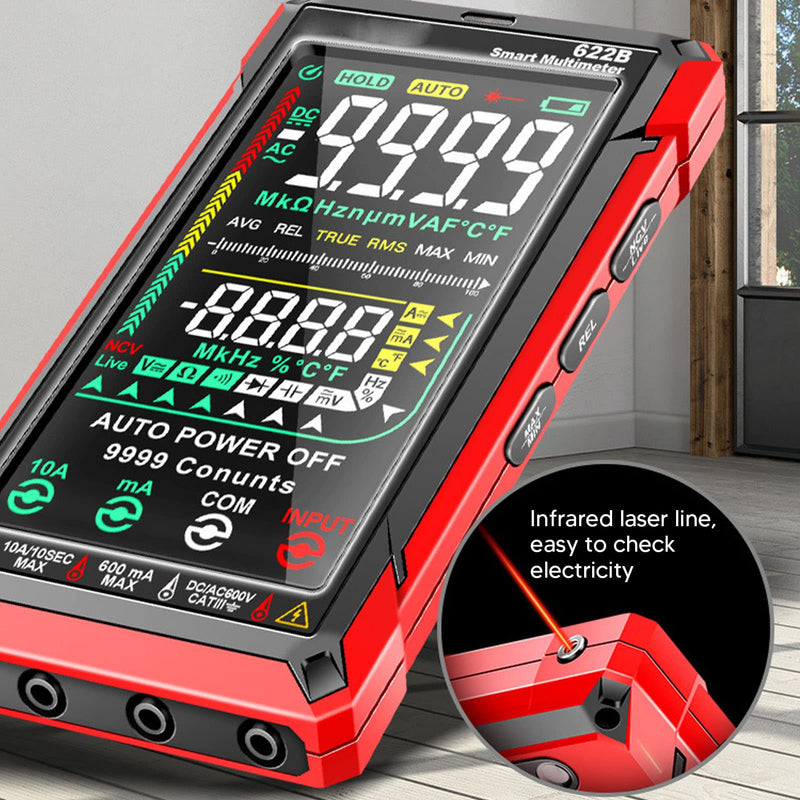 [Australia - AusPower] - Digital Multimeter Kit Smart Touch Large Screen Rechargeable Digital Tester Fully Automatic Non Burning Ohm Amp Volt Meter 