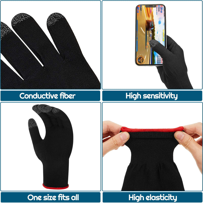 [Australia - AusPower] - 4 Pairs Game Gloves for Gaming Mobile Game Controllers Finger Gloves Set, Anti-Sweat Breathable Touch Finger Gloves Silver Fiber Material for Phone Games PUBG 