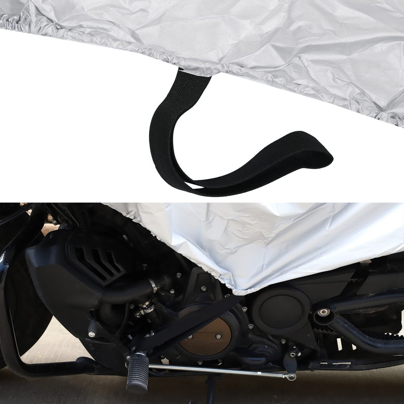X AUTOHAUX Motorcycle Cover Lightweight Half Cover Outdoor Waterproof Rain Dust Protector Silver Tone XL Size for Most Full Dress Touring Cruiser