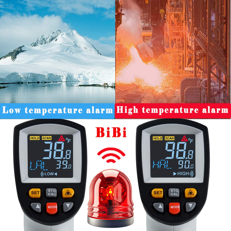 [Australia - AusPower] - Infrared Thermometer Laser Temperature Gun, Digital Surface Heat Temp Gun Non-Contact for Cooking Food, Pizza Oven, Griddle Meat, Refrigerator, HVAC, Grill, Engine -58℉~1382℉(-50℃~750℃) 