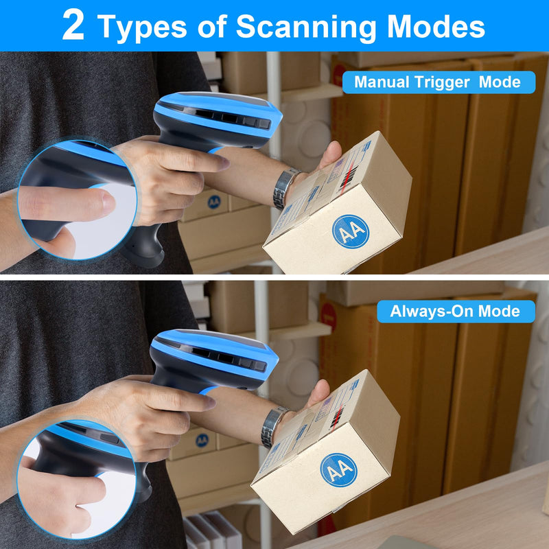 [Australia - AusPower] - Barcode Scanner Wireless, Rechargeable 1D Laser Bar Code Scanners, Handheld Barcode Scanner Versatile 2 in 1 2.4Ghz Wireless and USB 2.0 Wired HC-653WL Laser Wireless 1D 2.4G+Stand 