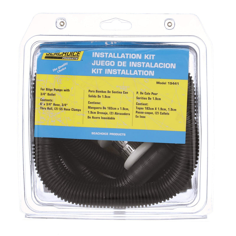 Seachoice Bilge Pump Installation Kit for 3/4 in. Outlets, Includes 6 Ft. Hose