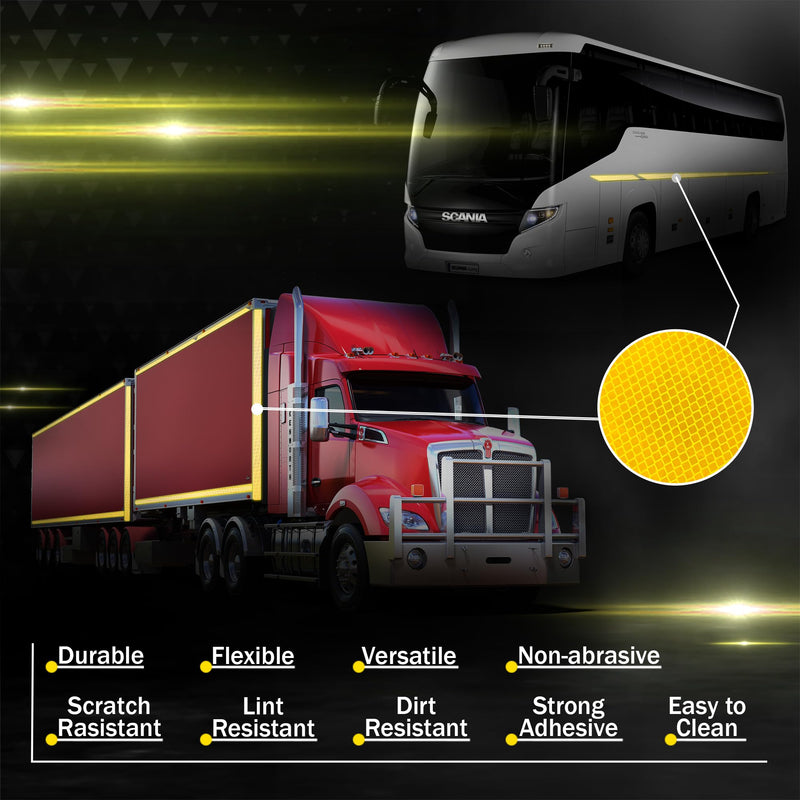 Made from 4092 Diamond Grade Reflective Tape Outdoor high Visibility Strips Safety Waterproof Conspicuity Strong Adhesive Vehicle Trailer car Trucks Bikes (Red, 0.4inch/10mm x 16.4feet/5m) Red, 0.4inch/10mm x 16.4feet/5m