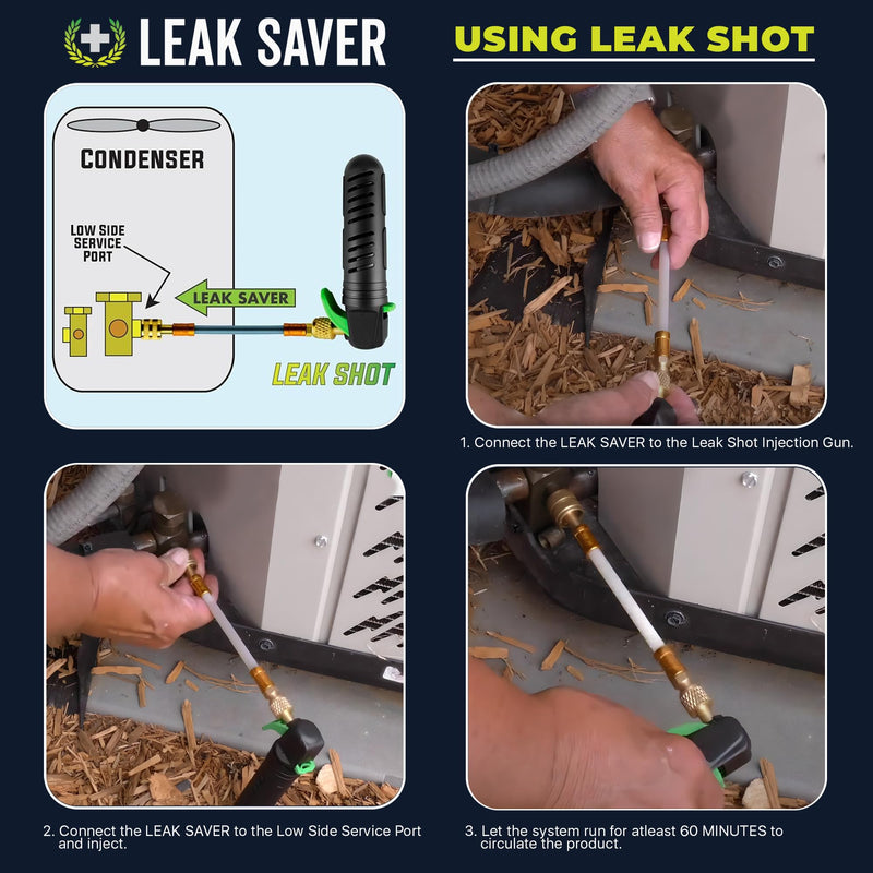 [Australia - AusPower] - Leak Saver Direct Inject AC Leak Sealer | AC Stop Leak for Most HVAC Systems Up to 5 Tons | Works with All Systems & AC Refrigerants | Made in the USA Standard System (Up to 5 Tons) 1 Pack 