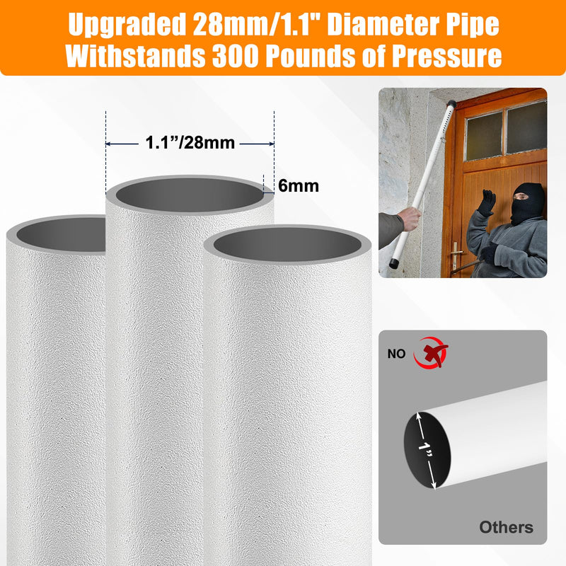 Sliding Door Security Bar, 17-51 inch Adjustable Patio Door Security Bar Childproof Window Safety Bar for Apartment Bedroom Bottom of Door Heavy Duty Interior White