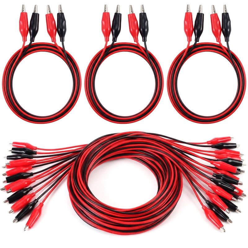 EBOOT 40 Pcs Alligator Clips Electrical, 40 Inches Test Leads with Alligator Clips, Double-Ended Jumper Wires for Electrical Testing, Circuit Connection, Experiment