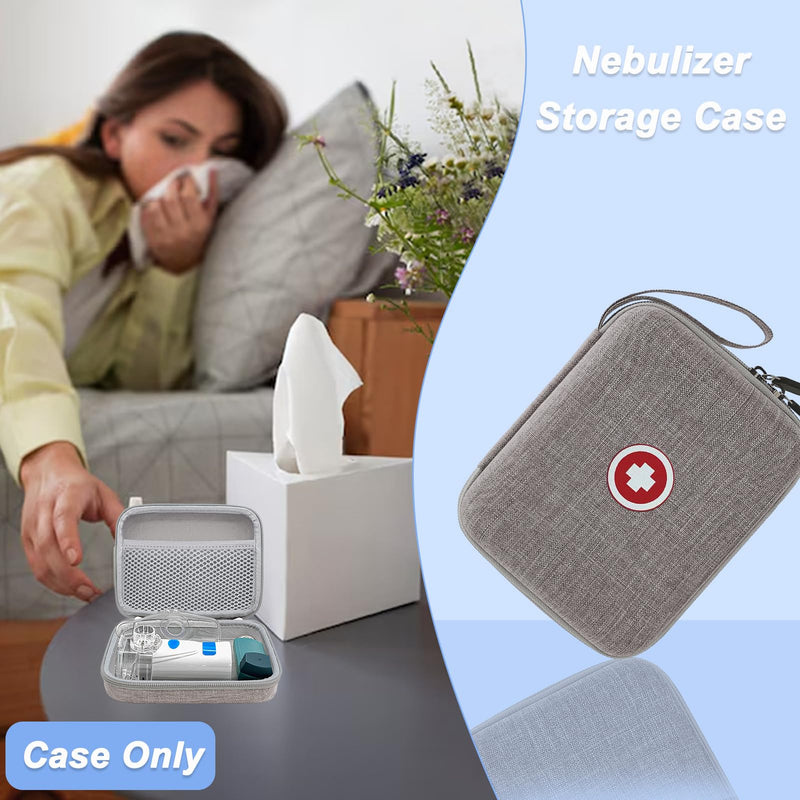 Klawdsky Carrying Case for Portable Nebulizer, Travel Medical Bag, Hard Emergency Medical Bag for Inhaler Spacer Case for Adults(Bag Only)