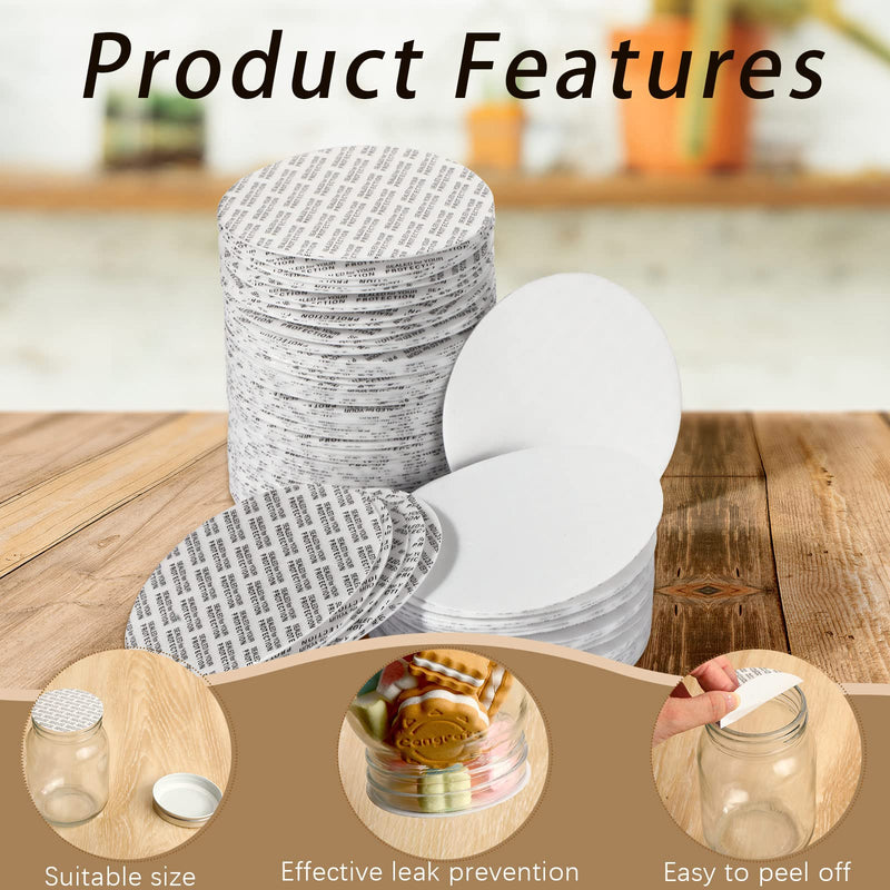 [Australia - AusPower] - 70 mm Foam Lid Liner Pressure Sensitive Seal Round Jar Sealer Bottle Seals Heat Resistant Foam Cap Torque Activated Safety for Protection Safety Jar Cap Bottle Vial Tamper Gasket Kit(100 Pieces) 100 