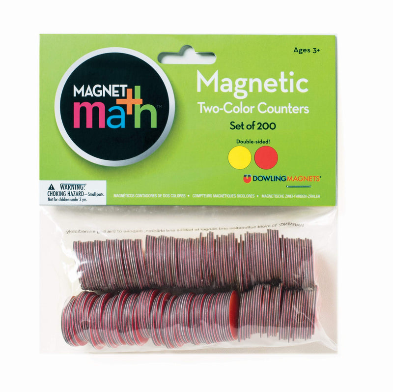 [Australia - AusPower] - Dowling Magnets Magnetic Two-Color Counters (Red/Yellow, 1 inch Diameter Each), Set of 200. Item 732190. Counters for Kids Math/Math Counters for Kids/Magnetic Math Manipulatives/Montessori Math 
