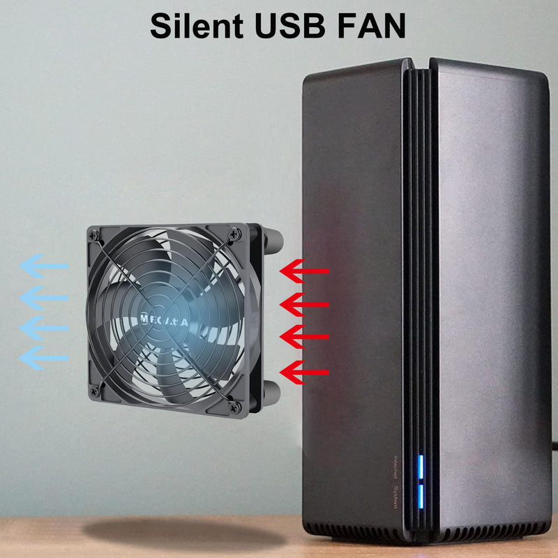 [Australia - AusPower] - 120 x 25mm 5V USB Portable Cooling Fan,External USB Extreme Heat Dissipation Fan,Cooling for Receiver,Raspberry, PlayStation, Game Consoles, Fiber Modem, Internet Gateway,Cabinet (2PCS) 120x25mm(2pcs) 