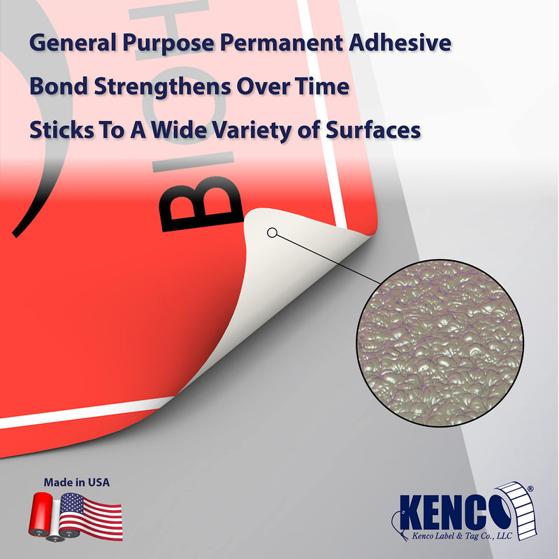 Biohazard Warning Labels 4" X 4" Inch, Fluorescent Red-Orange Hazardous Stickers 250 Labels Per Roll for Medical and Industrial Use and More - Made in the USA by Kenco (1) 1