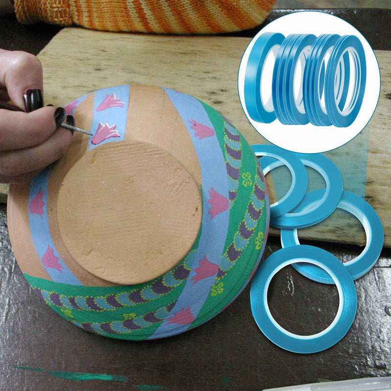 Xuniea 10 Rolls Pinstripe Tapes Vinyl Thin Automotive Masking Tape for Curves Automotive Car DIY Craft Back to School Painting Painter Art Gift, 33 Meters for Each Roll(Blue,1/16,1/8,1/4,1/2inch) Blue 1/16, 1/8, 1/4, 1/2 inch