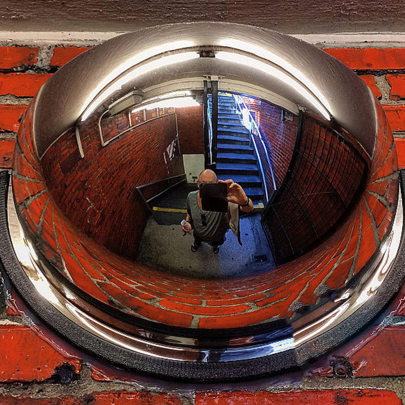 [Australia - AusPower] - CLISPEED Convex Security Corner Mirror 12 Inch Acrylic Bubble Half Dome Mirror with Black Rim for Driveway Warehouse Office Parking Garage 180 degree 