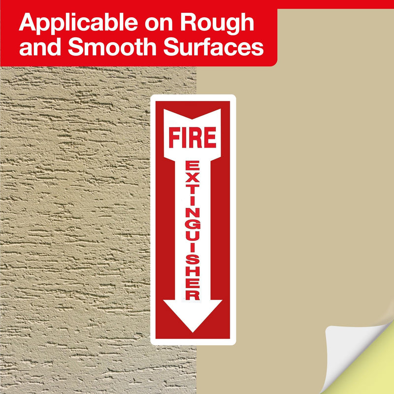 [Australia - AusPower] - OLANZU Pack of 12 Fire Extinguisher Stickers 4"x 12"- 5 Mil Vinyl - Fire Extinguisher Sign for business with Arrow- Durable Self Adhesive, Weatherproof and UV Protected-Ideal for Office, Home and Outdoor places 
