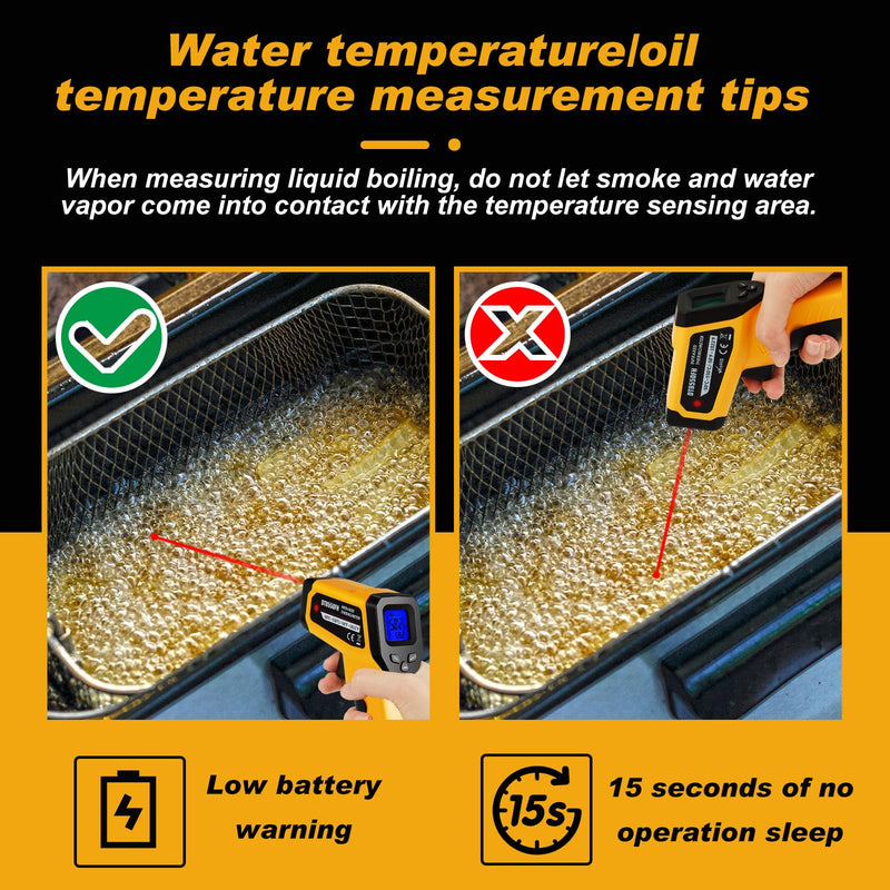 [Australia - AusPower] - 3 Pack Infrared Thermometer Gun -58℉ to 1022℉ Laser Temperature Gun Includes 1 Pack Digital Infrared Thermometer Gun (-50℃ to 550℃) and 2 Pack Cat Balls Toys for Griddle,Grill, Oven, and A/c 