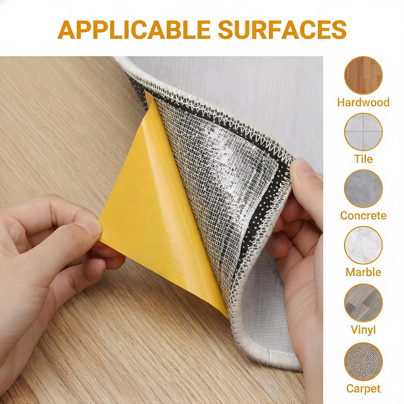 Carpet Tile Tape Double Sided 4" x 4", 220 Pcs, Heavy Duty Anti Slip Rug Grip Tape, No Residue Adhesive Connectors for Hardwood Floors, Area Rugs, Stair Treads Yellow