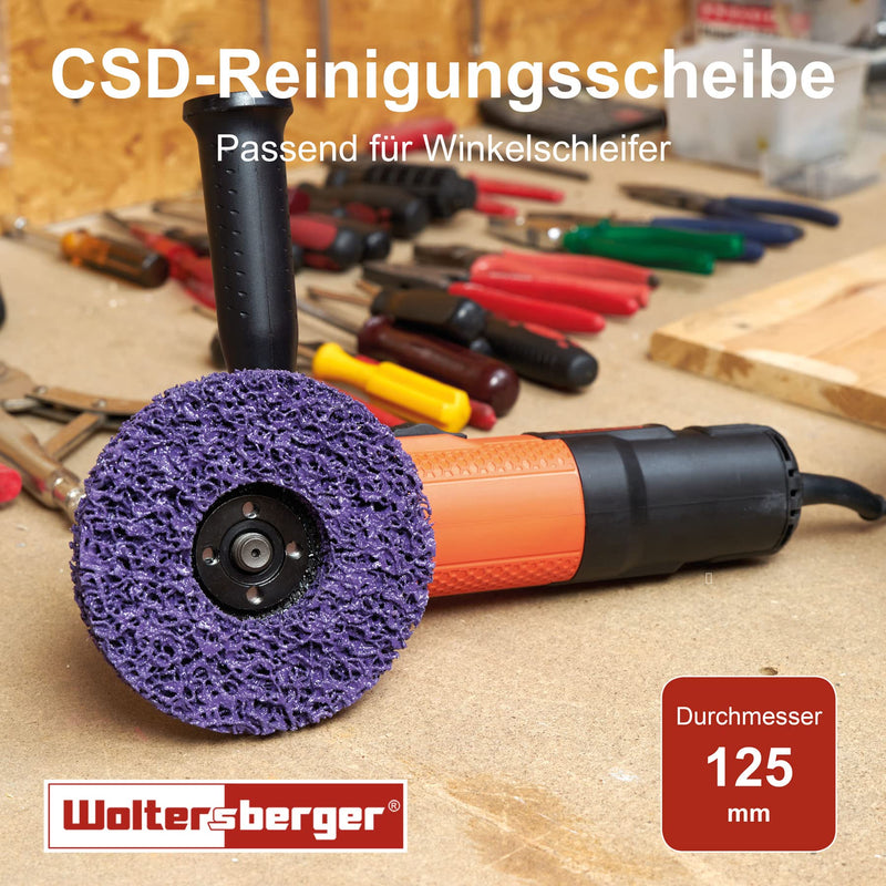 [Australia - AusPower] - Woltersberger® Pack of 5 Coarse Cleaning Discs Diameter 125 mm CSD Cleaning Fleece CBS Nylon Fabric Disc Purple for Angle Grinder Rust Remover for Flex 125mm 