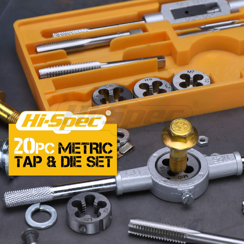 [Australia - AusPower] - Hi-Spec M3-M12 Metric Tap and Die Set with Alloy Steel Male Tap Set and Hand Tap Set 