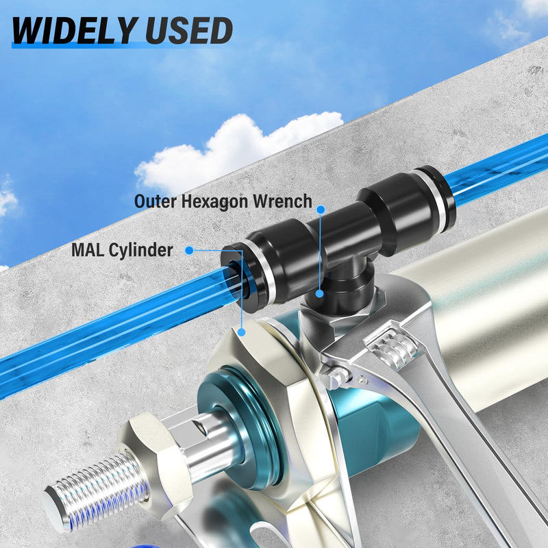 [Australia - AusPower] - TAILONZ PNEUMATIC Male Branch Tee 1/4 Inch Tube OD x 1/4 Inch NPT Thread Push to Connect Fittings PT-1/4-N2 (Pack of 10) 1/4"OD x 1/4"MNPT 