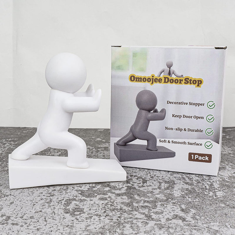 [Australia - AusPower] - Cute Door Stopper, Decorative Door Stop, Protects Your Floors, White 1 Pack (Patented) 