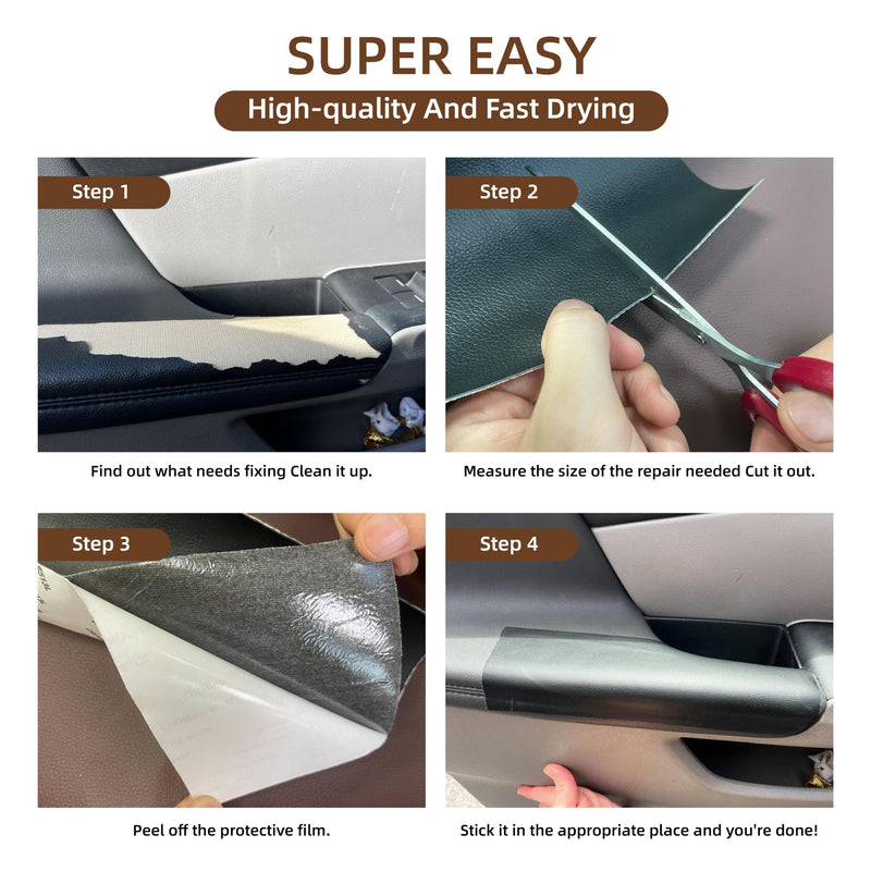 CHEIGHY Leather Repair Kit for Couches Self Adhesive Leather Repair Patch for Furniture Vinyl Repair Kit for Car Seats Sofa Office Chair Belt Jackets