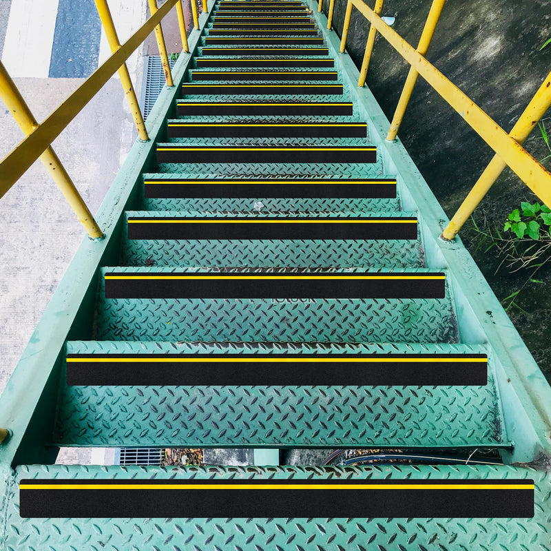 5 Pieces Anti Slip Tape with Reflective Stripe Non Slip Tape Grip Tape for Stairs Anti Slip Traction Tape, 6 by 24 Inches (Reflective)