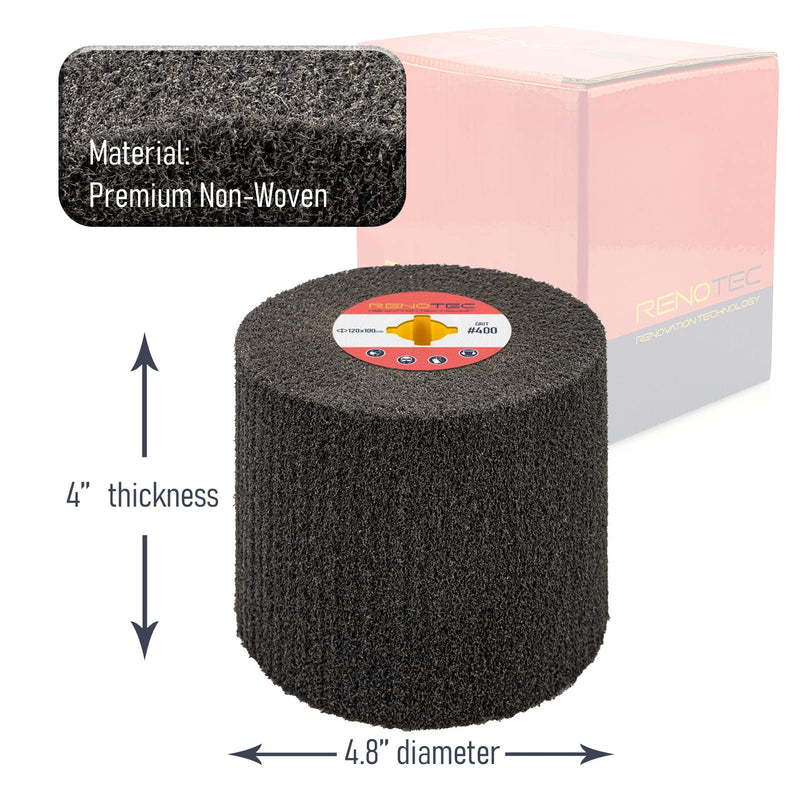 120x100mm Non-Woven Abrasive Flap Wire Drawing Polishing Burnishing Wheel for The Surface Treatment of Metal Products (400 GRIT) Grit400