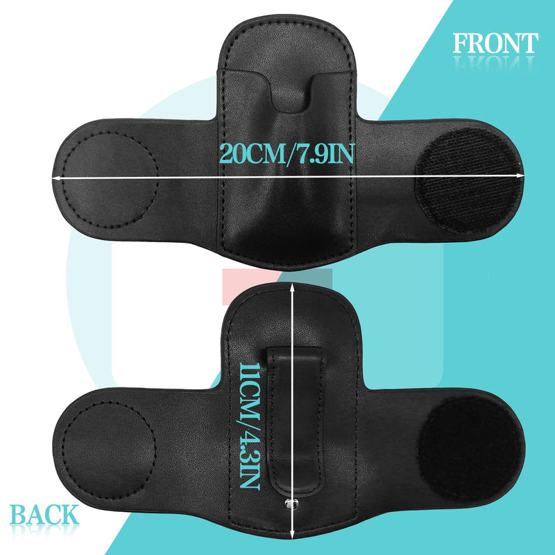 [Australia - AusPower] - Stethoscope Holder with Clip for Scrubs, Upgrade Premium Leather Clip-on Stethoscope Hip Holder Stethoscope Accessories, Black 