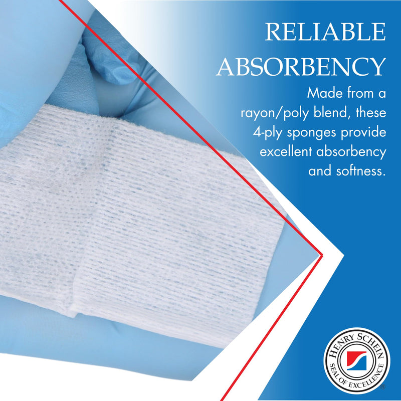 [Australia - AusPower] - Essentials Non-Sterile Gauze Sponges - 200 Count, 4-Ply, 4'' x 4'' Pads, Non-Woven, Wound Care Product for First Aid Kit/Medical Facilities 1 Pack 