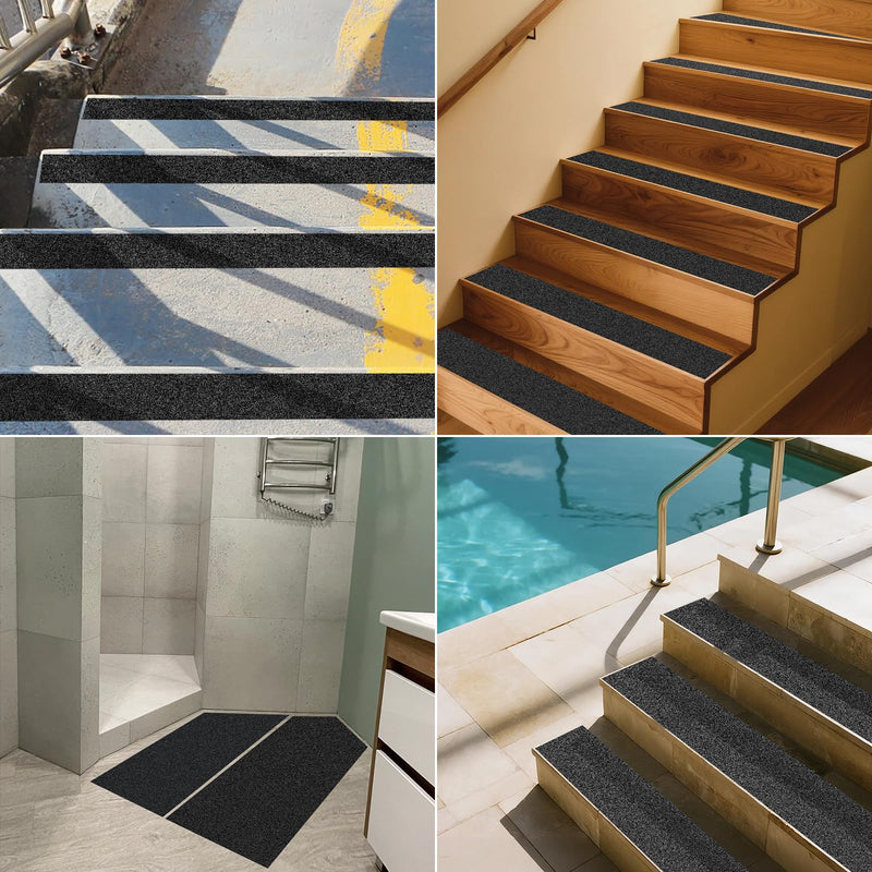 Heavy Duty Anti Slip Traction Tape 2" x 38 FT, 80 Grit Waterproof High Friction Grip Tape for Indoor Outdoor Stairs, Pool, Ramps, Garage, Home & Commercial Use Black