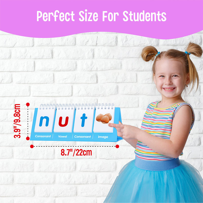 [Australia - AusPower] - CVC Word Flip Chart, Double Sided Word Flip 40 Short Vowel Words Freestanding Flip Chart Consonant Vowel Consonant Word Flashcards Word Builder Activity Educational Learning Tool for School Supplies CVC Word 