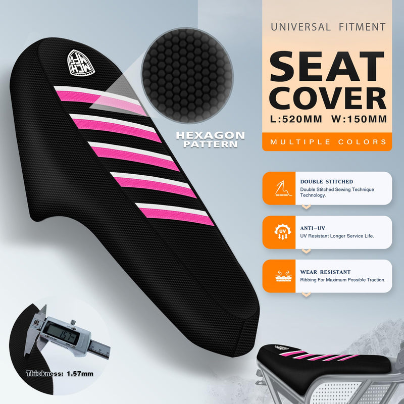 Ribbed Ebike Seat Cover Compatible with Ridstar Q20 Electric Bike Non-Slip Waterproof Anti-UV Protect Seat Cushion (Pink White) Pink White